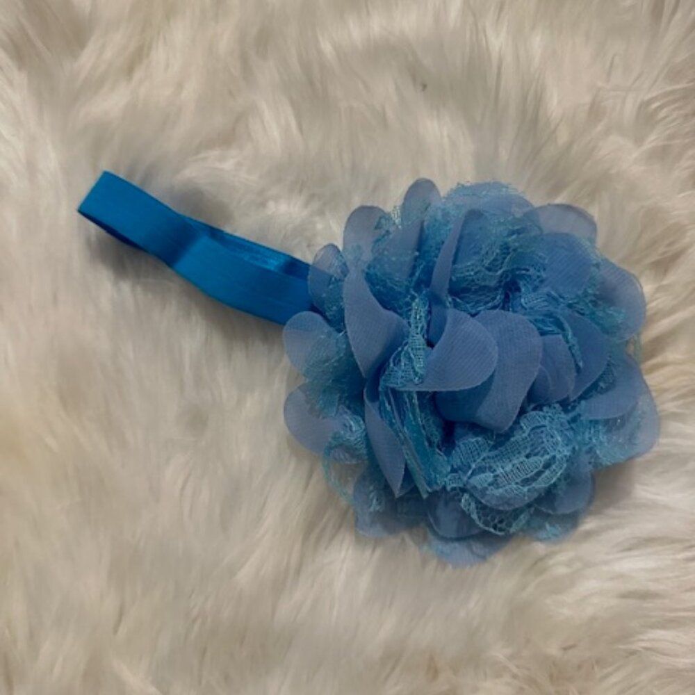 Bundle of (3) 4" Chiffon & Lace 4" Flower on FOE Headband  HB8255  Handmade NWT - Picture 4 of 4